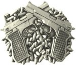 Guns Buckle with lighter on the back Belt Buckle