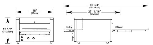 Belleco JB2-H 120V 208 240V Straight Thru Conveyor Sandwich Toaster - 3