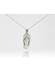 Gems Couture Sterling Silver & MOP Flip Flop Pendant