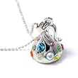Adorable Silver Kiss Rhinestone Pendant Charm Necklace
