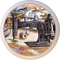 Ceramic Knob - Vintage Sewing Machine #002 - Crafts &amp; Sewing