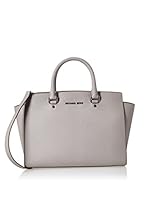 Michael Kors Bolso asa de mano Selma Large Saffiano Satchel (Gris Claro)