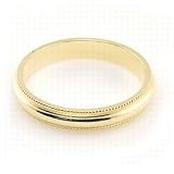 14K Yellow Gold Wedding Bands 3mm Milgrain