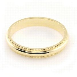10K Yellow Gold Wedding Bands 3mm Milgrain