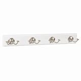 Lynk 500300 Meridian Series Wall-Mounted Rack with 4 Double Side-by-Side Hooks, White