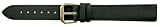 Apollo 16mm Uhrenarmband Leder schwarz mit abgesteppter Ziernaht, Unterseite Nubuck
