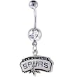NBA San Antonio Spurs Crystalline Gem Belly Ring