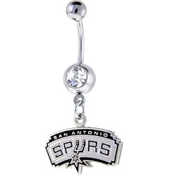 NBA San Antonio Spurs Crystalline Gem Belly Ring