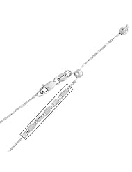 14K White Gold 1.1mm Twist Mirror Length Adjustable Chain Necklace with Lobster Claw Clasp - 20" Inches