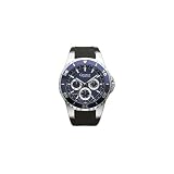 Bulova® Men's Caravelle Watch. Multifunctional. Rotating Bezel. Blue Patterned Dial with Sweep Second Hand. Water Resistant. 45C101