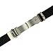 Tech Swiss 22mm Watch Band PU Waterproof Strap Adjustable Stainless Steel Deployment Buckle Black