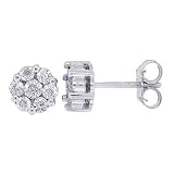 0.070ctTW Round Diamond Stud Earrings in 10Kt White Gold