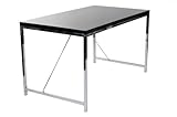 ITALMODERN Gilbert Desk; Black Gloss/Chrome