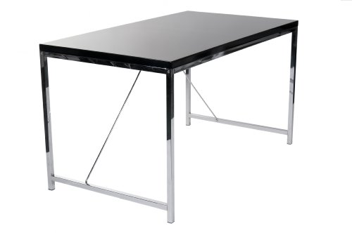 ITALMODERN Gilbert Desk; Black Gloss/Chrome