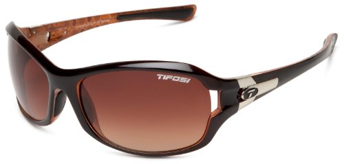 Tifosi Womens Dea T-I725 Dual lens Sunglasses,Sundown Frame/Brown Gradient, All-condition Red  &  Clear Lens,One Size