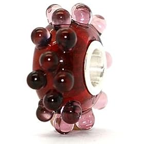 Plump Berry Murano Glass Sterling Silver Solid Core Bead fits European Charm Bracelet