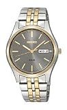Seiko Two-Tone Stainless Steel Grey Dial Men's Watch #SNE042