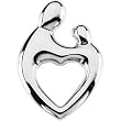 14K White Gold Mother and Child Heart Pendant by Janel Russell