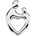 14K White Gold Mother and Child Heart Pendant by Janel Russell