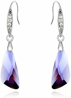 Jewistic Crystal Fuchsia Cube Rhodium-Plated Necklace Made with Swarovski Elements 5L50159