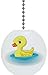 Yellow Duck in Water Solid Ceramic Fan Pull