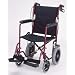 NOVA 330 Lightweight Transport Chair with Hand Brakes and 12" Rear Wheels, 19", Red
