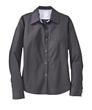 District Threads - Ladies Brushed Cotton Shirt with Pocket Black-M