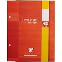 Clairefontaine, 1 pochette de 200 Feuilles mobiles A4, copies doubles perforées à grand carreaux, format : 21x29,7cm
