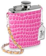 New! Adorable Mini Drinking Flask-3 fl. oz-Pink Croc