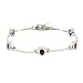 Sterling Silver .925 Genuine Garnet Stone Oval Link Tennis Bracelet