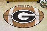 NCAA GEORGIA BULLDOGS LOGO (BLACK) FOOTBALL SHAPED DOOR MAT RUG