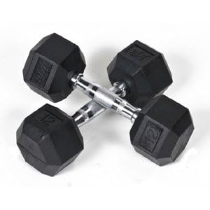 Rubber Dumbbells 12 lb Pair