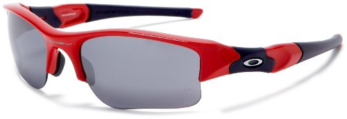 Oakley Men's Flak Jacket XLJ Boston Red Sox Sunglasses,Red and Blue Frame/Black Lens,one size