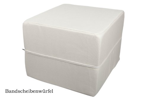  Bandscheibenwürfel mit creme weißem Bezug 50x45x35cm