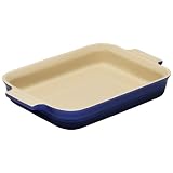 Le Creuset Stoneware 12-1/2-by-9-1/2-Inch Rectangular Baking Dish, Cobalt Blue