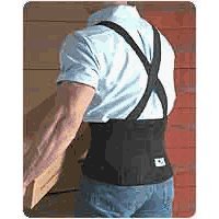 9 Black Workforce Industrial Back Support with Removable Suspenders #3265 X-Small