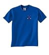 Personalized custom embroidered ice hockey sticks design on t-shirt