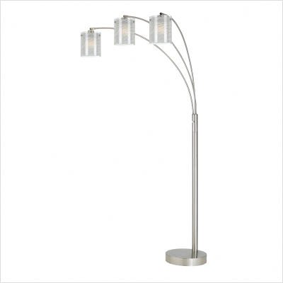 Three Light Arc Lamp Glass Shade Floor Lamp