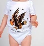 Sailor Jerry Bombs Away Buzzard Tattoo Onesie 12/18 Months