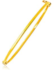 14K Yellow Gold Thin and Flat Stackable Bangle