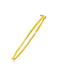14K Yellow Gold Thin and Flat Stackable Bangle