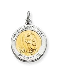Sterling Silver & Vermeil Guardian Angel Medal