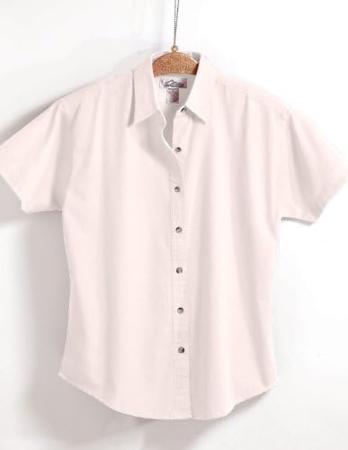 Tri-mountain Womens 60/40 easy care short sleeve twill shirt. 711TM - WHITE_2XL