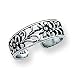 Sterling Silver Antiqued Floral Toe Ring