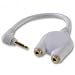 3.5mm Stereo Audio Splitter Cable Gold Plated -15cm White  from Solent Cables