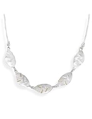 14 Karat Gold and Sterling Silver Leave Design Necklace