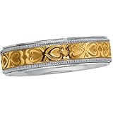 14K Two Tone Gold Design Band