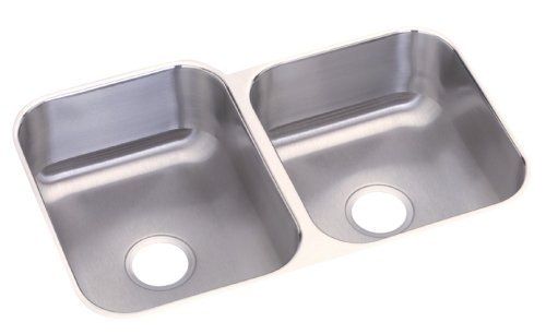 Elkay RUD3120D10_8DGRH Revere Undermount 31-by-20-by-10-by-8 Inch Double Bowl Offset Stainless Steel Kitchen Sink