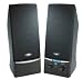 Cyber Acoustics 2 Piece Desktop Speaker System Black Finger Tip Controls Cloth Grills