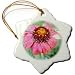 deep red flower - 3 Inch Snowflake Porcelain Ornament